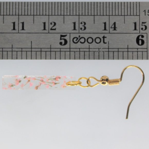Queen Anne's Lace Pink Pressed Flower Earrings - Picture 2 of 7